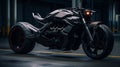 Bold And Graceful: Futuristic Black Motorcycle In 8k Resolution