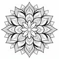 Bold And Graceful Indian Mandala Flower Coloring Page