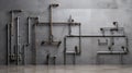 Bold And Graceful Plumbing Fixtures Against Concrete Wall