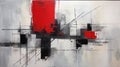 Bold And Graceful Red Abstract Painting With Urban Industrialism Style Royalty Free Stock Photo