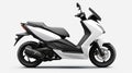 Bold And Graceful White And Black Scooter Against A Clean Background