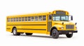 Bold And Graceful Yellow School Bus On White Background Royalty Free Stock Photo