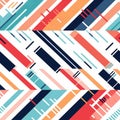 Bold And Graphic Composition: Colorful Geometric Lines In Blue And Orange Royalty Free Stock Photo