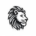 Bold Graphic Design: Black And White Lion Head Icon Royalty Free Stock Photo