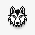 Bold Graphic Design: Black And White Wolf Head Icon
