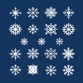 Bold Graphic Design: Large Snowflake Vector Icon Set Royalty Free Stock Photo