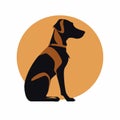 Bold Graphic Design: Silhouette Of Orange Dog With Clever Use Of Negative Space