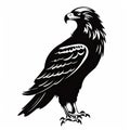 Bold Graphic Eagle Silhouette Illustration On White Background