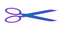Stylized Blue and Neon Pink Scissors Icon Royalty Free Stock Photo