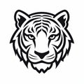 Bold Graphic Tiger Head Vector Illustration On White Background Royalty Free Stock Photo