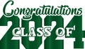 Bold Green Congratulations Class of 2024 Graphic