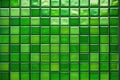 bold green tiles with a square pattern