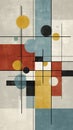 Bauhaus Grid Rhythm Flat Abstract Wall Art for Structured Modern Interior Styling Royalty Free Stock Photo
