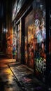 Bold and Gritty Urban Chaos in Contemporary Era: A Digital Street Art Masterpiece .