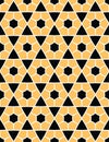 Bold hand drawn hexagon quilt. Vector pattern seamless background. Symmetry geometric abstract illustration. Trendy retro geo
