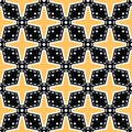 Bold hand drawn star flower quilt. Vector pattern seamless background. Symmetry geometric abstract illustration. Trendy retro