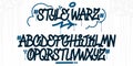 Bold Handwritten Hiphop Doodle Graffiti Street Art Style Font Alphabet. Vector Abstract Illustration