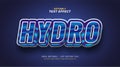 Bold Hydro Text in Blue Gradient with 3D Embossed Effect Royalty Free Stock Photo