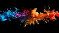 The bold and intense beauty of colorful ink drops on a pitchblack surfac Royalty Free Stock Photo