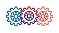 Bold Interconnected Gears, Mechanical Engineering Concept, vector design Generative AI Royalty Free Stock Photo