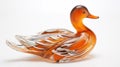 Bold And Intricate Duck Figurine In Blown Glass