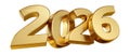 2026 bold letters isolated new year sylvester concept 3d-illustration