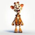 Bold And Lighthearted 3d Cartoon Giraffe In Bill Gekas Style