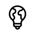 Bold Line Global Thinking Lightbulb Icon Creative Mind Conceptual Idea Royalty Free Stock Photo