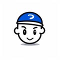 Lively Cartoon Illustration Of A Man With A Blue Cap And Q Symbol