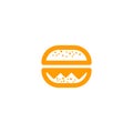 Bold line logo of a geometric cheese burger