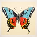 Bold Lithographic Butterfly In The Style Of Martin Creed