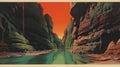 Bold Lithographic Oasis Postcard For Carlsbad Caverns National Park