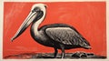 Bold Lithographic Pelican Gutter: Detailed Marine Views In Black-and-white