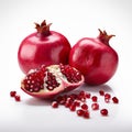 Bold And Majestic Pomegranate Product Photography On White Background