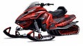 Bold Manga Style Red Snowmobile With White Paint Royalty Free Stock Photo