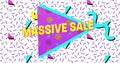 Bold Massive Sale Advertisement in Retro Eighties Style