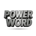Power word text effect isolated on white background. for graphic design and motivational content Royalty Free Stock Photo