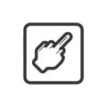 Hand Gesture in Square Frame, Rude, Dismissive, or Offensive Sign Royalty Free Stock Photo