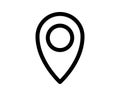 Bold, minimalist location marker icon. Perfect for app design, website interfaces, or any project needing clear, modern