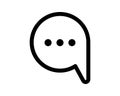 Bold, minimalist speech bubble icon with ellipsis, perfect for communication, messaging, chat apps, website design, and UI UX