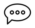 Bold, minimalist speech bubble icon with three dots, perfect for representing communication, messaging, chat, or notification