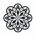 Bold And Minimalistic Mandala Flower Template For Graphic Design