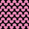 Bold minimalistic seamless pattern, repeating geometric half circles
