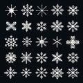 Bold And Minimalistic Snowflake Vector Icon Set Royalty Free Stock Photo