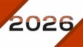 2026 New Year Vector Design with Abstract Orange Stripes and Geometric Shapes Royalty Free Stock Photo