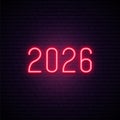 Bold neon numbers represent year 2026 Royalty Free Stock Photo