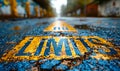 Bold no limits text painted on a highway road surface, symbolizing boundless potential, motivation, and the journey towards Royalty Free Stock Photo