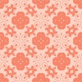 Bold orange flowers design seamless pattern background illustration