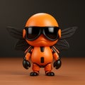 Bold Orange Robot With Sunglasses And Goggles - Mars Ravelo Style Royalty Free Stock Photo