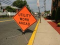 Utility Work Sign, Road Work Ahead, USA